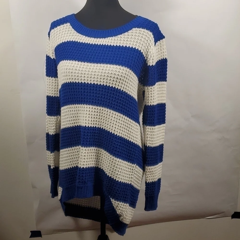 Bobbie & Brooks Ruby Navy cream stripes Sweater Size 2XL
